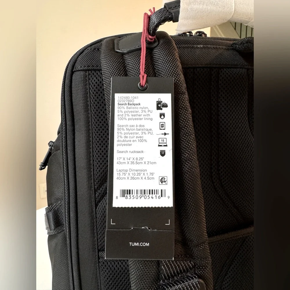 Tumi Alpha Bravo Search Backpack, Black - Picture 7 of 15